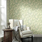 Pressed Leaves Green Wallpaper