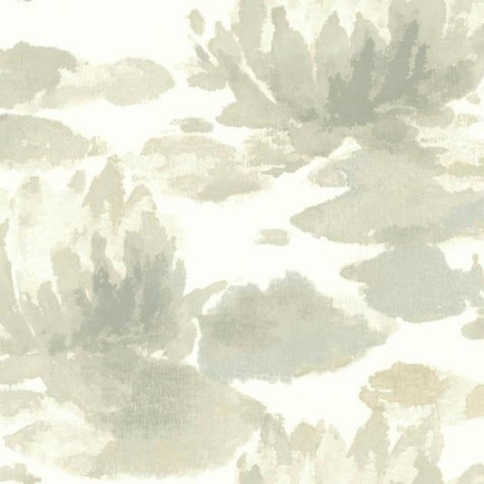 Water Lily Grey Wallpaper