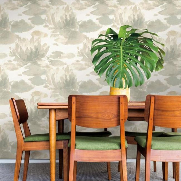Water Lily Grey Wallpaper
