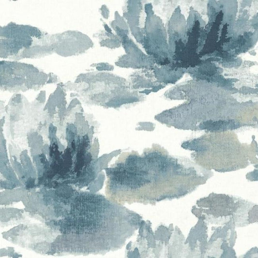 Water Lily Dark Blue Wallpaper