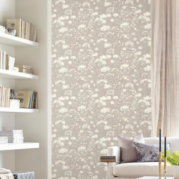 Botanical Fantasy Light Grey Wallpaper