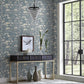 Botanical Fantasy Dark Blue Wallpaper