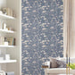 Botanical Fantasy Dark Blue Wallpaper