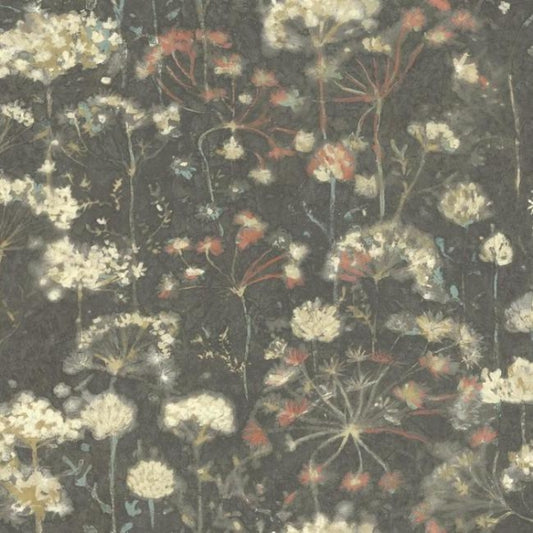 Botanical Fantasy Black Wallpaper