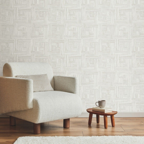 Tesselle White Wallpaper