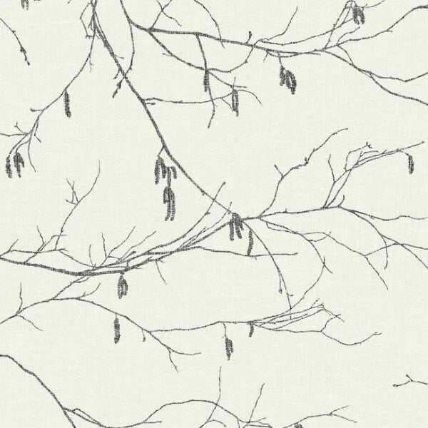 Winter Branches White Wallpaper