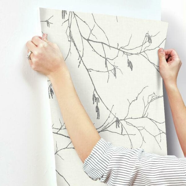 Winter Branches White Wallpaper