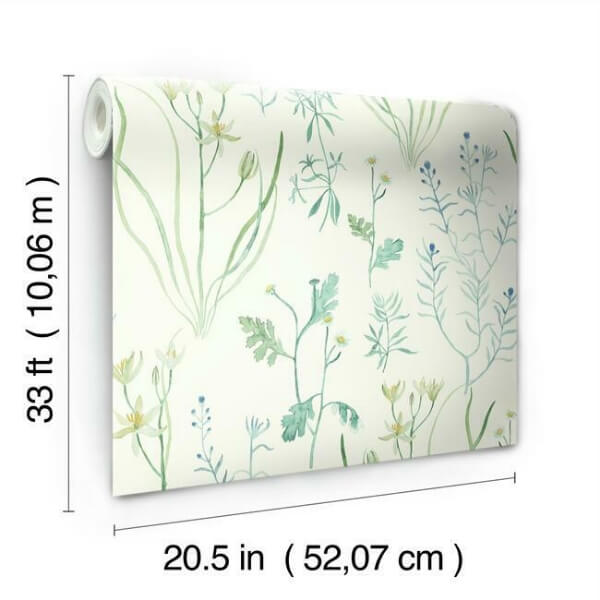 Alpine Botanical White Wallpaper