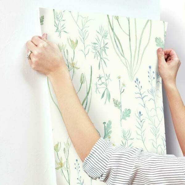 Alpine Botanical White Wallpaper