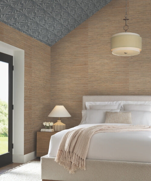 Bamboo Black Hemp Blend Wallpaper