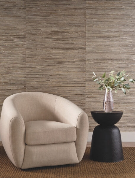 Bamboo Taupe Hemp Blend Wallpaper