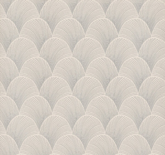 Metallic Cream Scallop Wallpaper