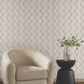 Metallic Cream Scallop Wallpaper