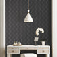 Metallic Black Scallop Wallpaper