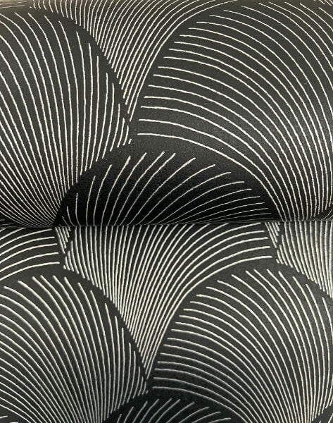 Metallic Black Scallop Wallpaper