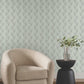 Metallic Light Green Scallop Wallpaper