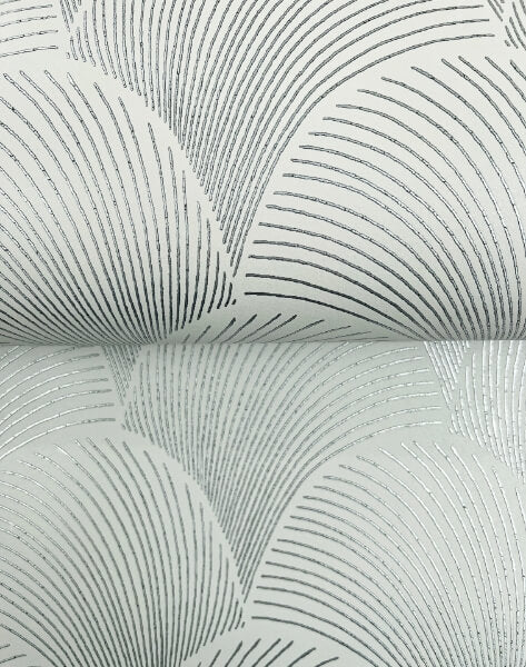 Metallic Light Green Scallop Wallpaper