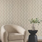 Metallic Beige Gold Scallop Wallpaper
