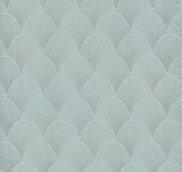 Metallic Blue Pearl Scallop Wallpaper