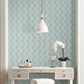 Metallic Blue Pearl Scallop Wallpaper