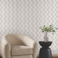 Metallic White Gold Scallop Wallpaper