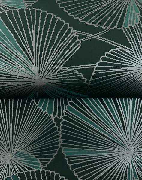 Layered Deep Green Lily Pads Wallpaper