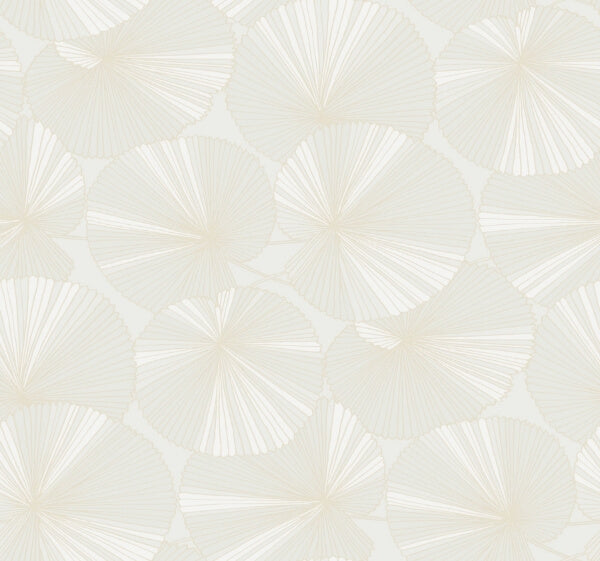 Layered White Lily Pads Wallpaper