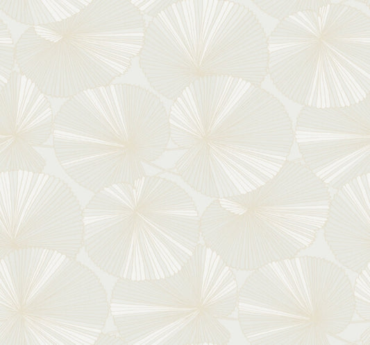 Layered White Lily Pads Wallpaper