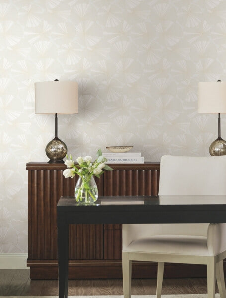 Layered White Lily Pads Wallpaper
