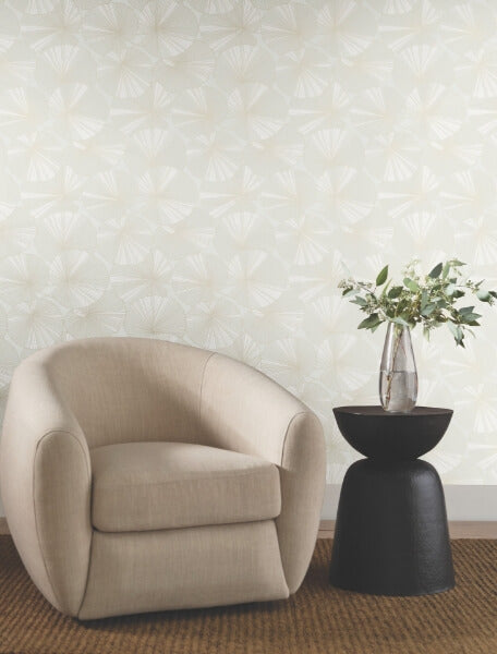 Layered White Lily Pads Wallpaper