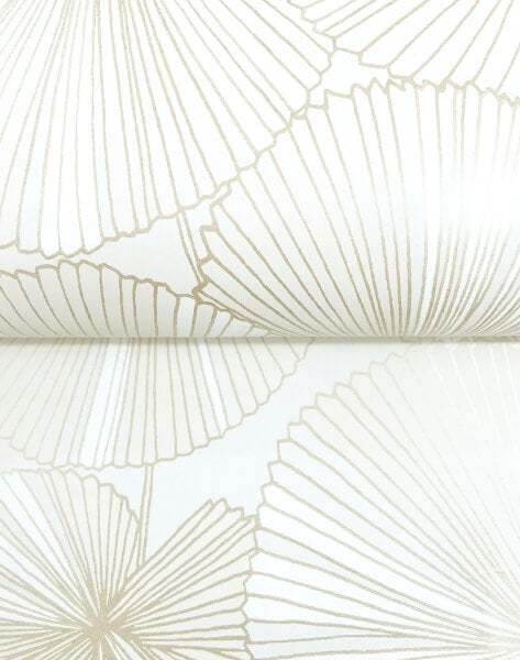 Layered White Lily Pads Wallpaper