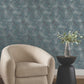 Layered Deep Blue Lily Pads Wallpaper