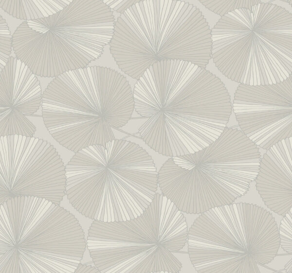 Layered Grey Lily Pads Wallpaper