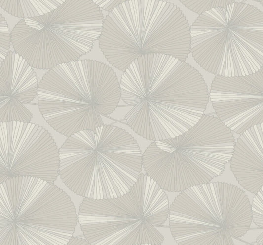 Layered Grey Lily Pads Wallpaper