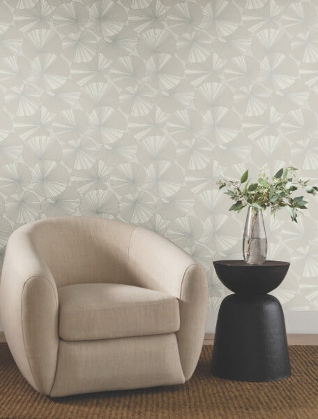 Layered Grey Lily Pads Wallpaper