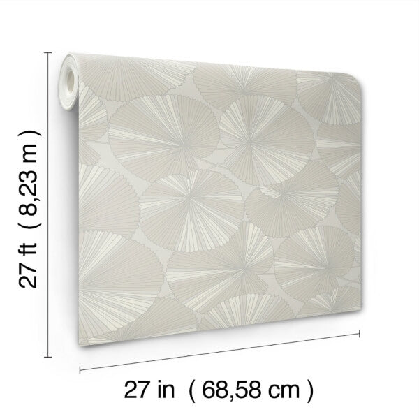 Layered Grey Lily Pads Wallpaper