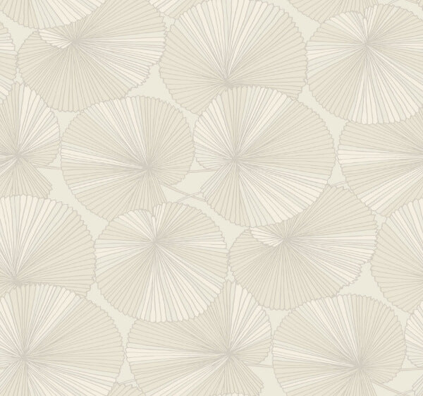 Layered Cream Lily Pads Wallpaper