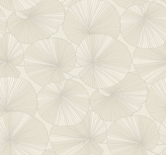 Layered Cream Lily Pads Wallpaper