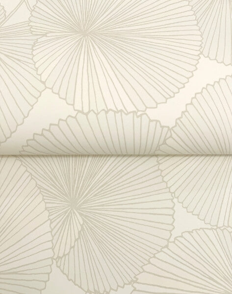 Layered Cream Lily Pads Wallpaper