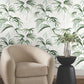 Inky Green Palms Wallpaper