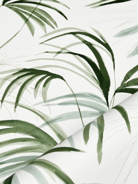 Inky Green Palms Wallpaper