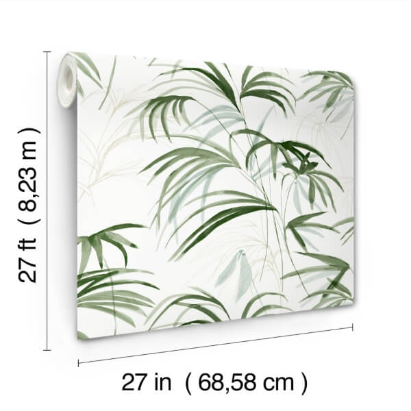 Inky Green Palms Wallpaper