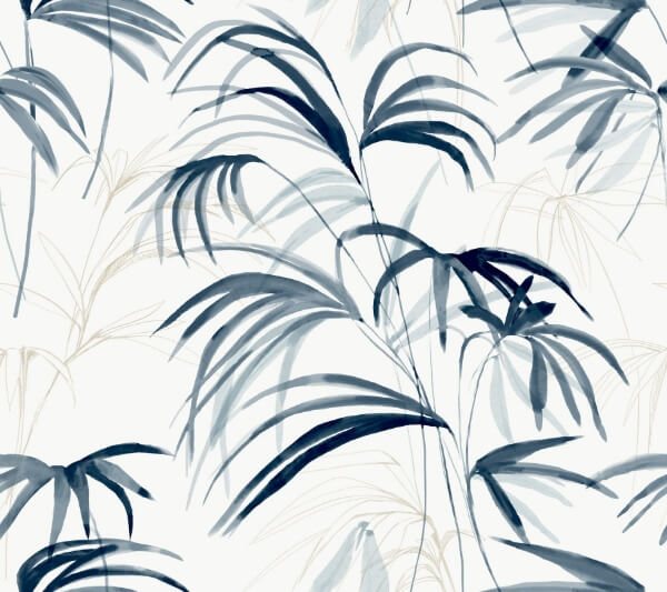 Inky Blue Palms Wallpaper