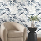 Inky Blue Palms Wallpaper