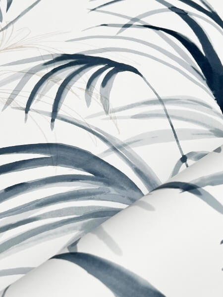 Inky Blue Palms Wallpaper