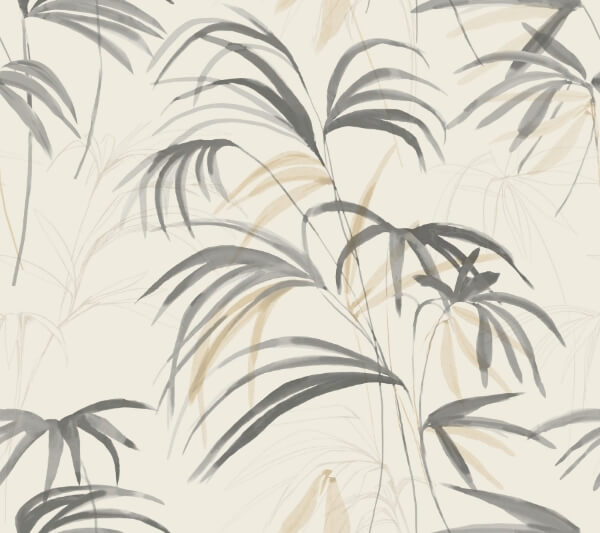 Inky Warm Neutral Palms Wallpaper