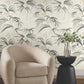 Inky Warm Neutral Palms Wallpaper