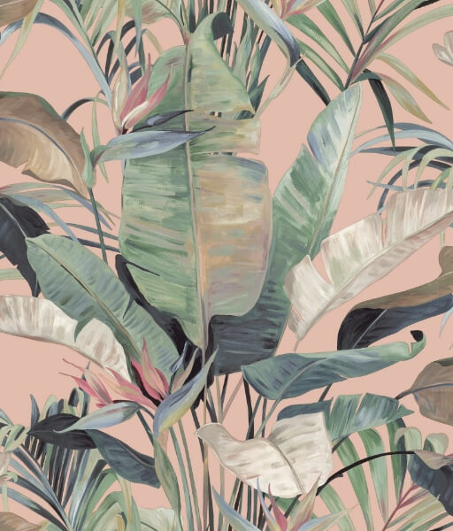 Tropical Coral Cabana Wallpaper