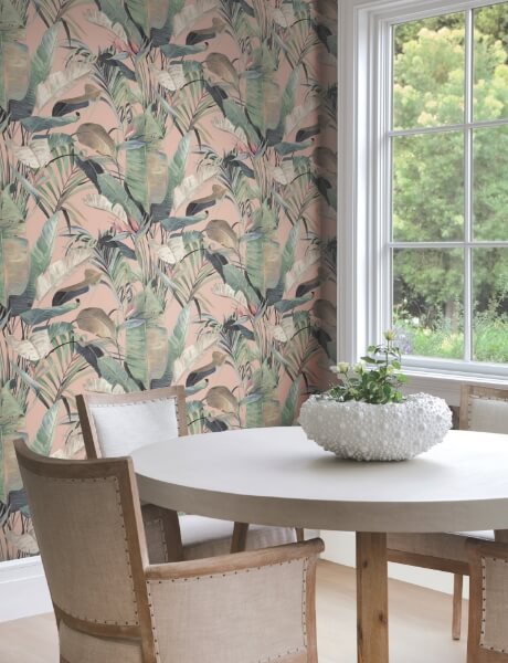 Tropical Coral Cabana Wallpaper