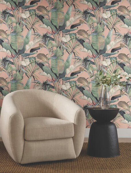 Tropical Coral Cabana Wallpaper